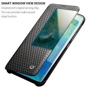 QIALINO Módne pravej Kože Flip puzdro pre Huawei Mate 20 Štýlový Business Ultra Slim Smart Zobraziť Telefónne Kryt pre Mate20 Pro