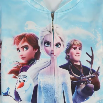 Disney Mrazené Elsa 3-7 Rokov dievčatá pekná Mikina Deti polyester Hoodies Jeseň a v zime cartoon Dlhý Rukáv oblečenie