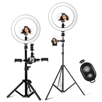 Selens 26 cm Fotografické Stmievateľné LED Osvetlenie Selfie Krúžok Svetlo S Statív Krúžok Lampa Na YouTube make-up Video Studio Live