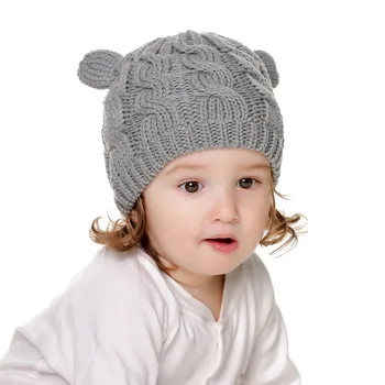 2020 Nový Štýl Dieťa Pletený Hat Jeseň a v Zime Teplý Klobúk Rukavice Nastaviť Detí Roztomilé Malé Ucho Tvar Muži Ženy Dojčenská Batoľa Spp 3ks