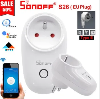 Sonoff S26 WiFi Smart Bezdrôtové Plug Power Smart Home Prepínač pre Amazon Alexa Google HomeUS/UK/CN/AU/EÚ