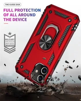 10Pcs Shockproof Brnenie Držiak pre iphone 12Mini XS Max XR 8 7 6 Plus puzdro Pre iPhone 12 11 Pro Max Magnetický Krúžok Držiak Krytu