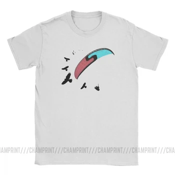 Človeka, Paragliding S Buzzard T-Shirt Paraglider T-Shirt Novinka Krátke Rukávy Oblečenia Čistený Bavlna Darček k Narodeninám T Tričko