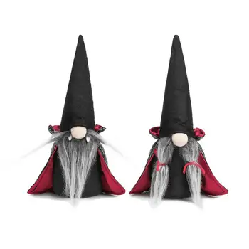 2 ks Halloween Cítil Čarodejnice Black Anonymný Gnome Oblečenie pre Bábiku Ornament Halloween Home Party Dekorácie Dieťa Darček 26 cm