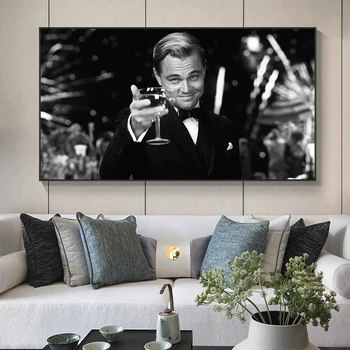 Veľký Gatsby Film Leonardo DiCaprio Plagáty a Vytlačí Plátne, Obrazy na Stenu Umenie Fotografie pre Obývacia Izba Dekor (Bez Rámu)