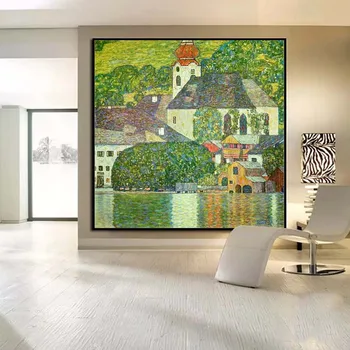 Rakúsko Gustav Klimt Kiss Abstraktné Umenie, olejomaľba na plátne domáce dekorácie na Stenu Umenie obrázky, Obývacia Izba, Spálňa BEZ RÁMU