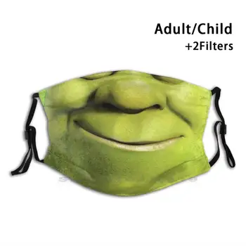 Shrek S Úsmevom Maska Na Ústa Konštrukcia Proti Prachu, Filter Umývateľný Tvár Masku Deti Shrek Somár Zábavné Bezpečnosti Fiona Zelená Puss S Topánky