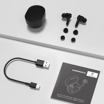 SOUNDPEATS Q Bezdrôtové Slúchadlá Bluetooth 5.0 in-Ear Bezdrôtové Nabíjanie, Slúchadlá s 4-Mic 10 mm Ovládač Dotykové Ovládanie USB-C