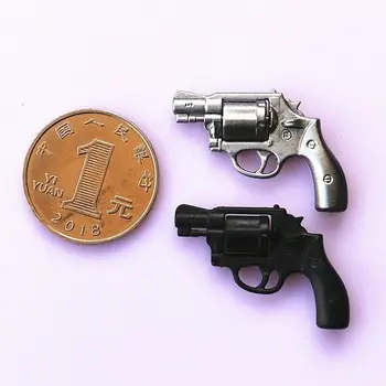 Na Sklade 1/6 Rozsahu Black Silver Zbraň Model Mini Revolver Zbrane Miniatúrne Zbraň Rekvizity Model Pre 12 palcový Akcie Obrázok Bábika