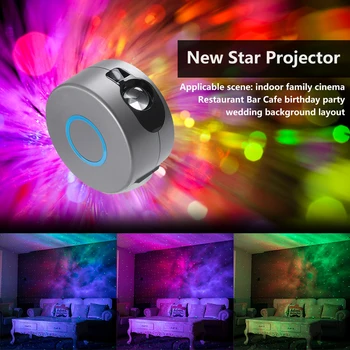 LED Hviezdne Nebo Projektor Spálňa Nočný Stolík Lampa Bluetooth Reproduktor Proyector Noci Spí Svetlo Home Media Video Prehrávač