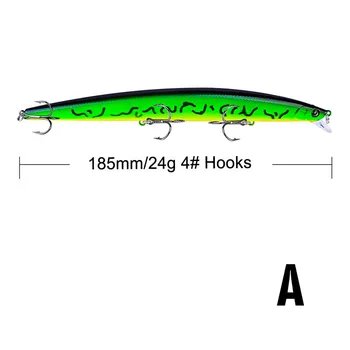 1pcs 18 cm 24g Minnow Rybárske Lure Laser Ťažké, Umelé Návnady Plastové Veľké Falošné Láka Ryby Mora Rybárske Návnady Crankbait Wobblers