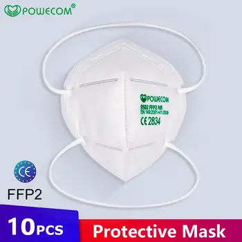 Powecom FFP2 Masky s CE Certifikácia Bezpečnosti Masku na Tvár Ochranné ffp2mask 95% Filtrácia Úst Utlmiť Kryt Čelenka Štýl