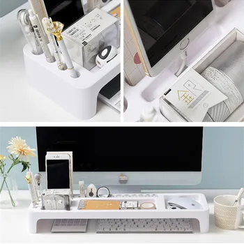 Plastové Kancelársky Stôl Organizátor Stôl Keyboard, Stojan Na Písacie Potreby Skladovanie Držiteľa Počítač Home Office Desktop Skladovanie Shlelf
