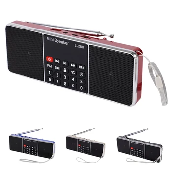 Mini Prenosné Dobíjacie Stereo L-288 FM Rádio Reproduktor LCD Sn Podpora TF Karty, USB Disk, MP3 Prehrávač Hudby Reproduktor(Modrá)