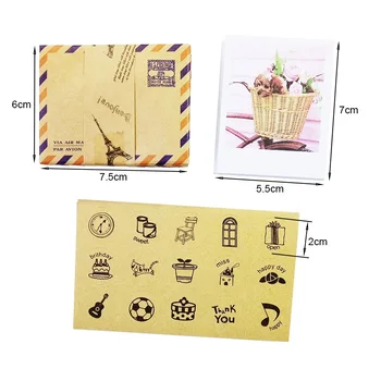 60Sheets Karty+ 60Envelop+ 60Sticker/veľa minimalistický obnovenie dávnych spôsoby mini Pohľadnice Ako darček