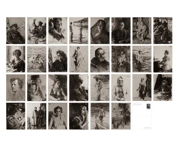 30 Ks/Set Anders Zorn, Náčrt, Maľovanie Pohľadnicu INY Štýl Pohľadnice Správu Karty DIY Vestník Dekorácie