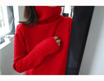 Novú veľkosť sveter ženy vianočný sveter turtleneck pulóver ženy pletený sveter cashmere sveter ženy zimné oblečenie pre ženy