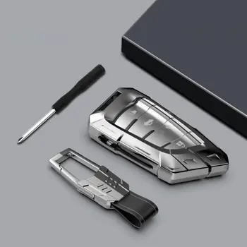 Kľúčové puzdro pre BMW X1 X3 X5 X6 Série 1 2 5 7 F15 F16 E53 E70 E39 F10 F30 G30 diaľkové keychain TPU + Zliatiny Zinku