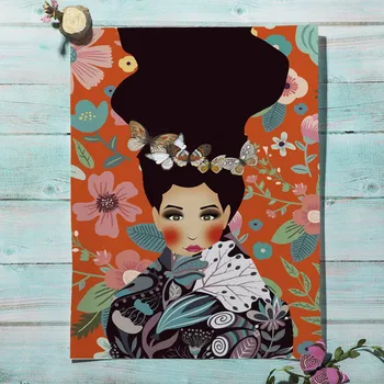 Abstrakt Dievča Vlasy Kvet Nordic Vintage Plagáty A Vytlačí Módne Wall Art Plátno, Maľovanie Obrazov Na Stenu Pre Obývacia Izba Dekor