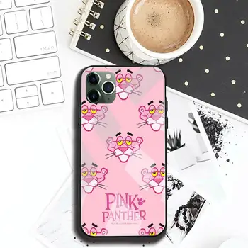 Pink Panther Telefón Prípade Tvrdeného Skla Pre iPhone 12 pro max mini 11 Pro XR XS MAX 8 X 7 6 6 Plus SE 2020 prípade