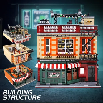 MOC Streetview Stavebné Bloky Kompatibilné S 10189 Central Perk Big Bang Theory Modulárny stavebnicový Tehly Deti Vianočné Darčeky