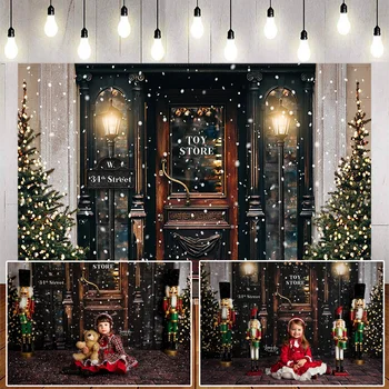 Mocsicka Vianočné Fotografie Pozadí Hračka Vianočný Stromček Obchod Snowflake Bokeh Pozadia Portrét, Dekorácie, Rekvizity Štúdio