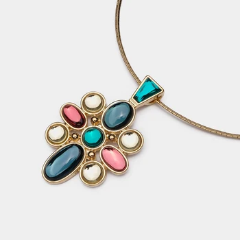 Amorita boutique Retro farebné prívesok náhrdelníky