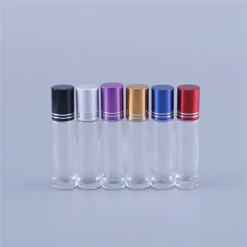 10 ml transparentné sklo prejdite na parfum fľašu, 10cc jasné, esenciálny olej rollon na vodu, malé sklenené navi kontajner 100ks