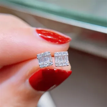 Romantické Milovníkov Lab diamond cz Náušnice 925 Sterling Silver Zapojenie Svadobné Náušnice pre ženy, Svadobné Party Šperky