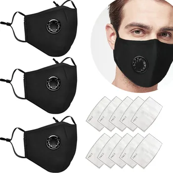3ks Masky 10pcs Filtre Dospelých Opakovane Masku na Tvár An-tiviral Prachotesný Maszk Pm2.5 Vetru Dýchacie Masky S Filtrom Mascarillas