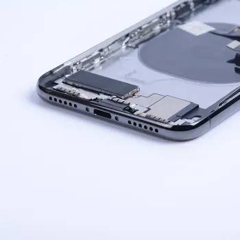 OEM Batérie Bývanie Kryt Pre iPhone X Zadný Kryt Uprostred Podvozok Rám So SIM Zásobník Bočné Tlačidlo Časti Flex Kábel, Plný Montáž CE