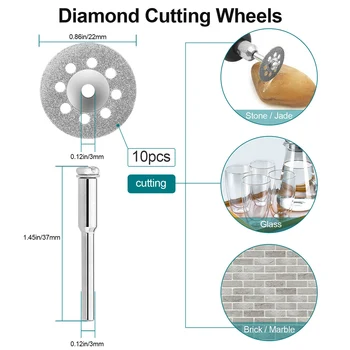 60pcs Diamond Tesárstvo rýchloreznej Ocele Domov odrezať Kotúč Rotačný Nástroj, Rezacie Koliesko Nastaviť Multifunkčné Univerzálny Prenosný