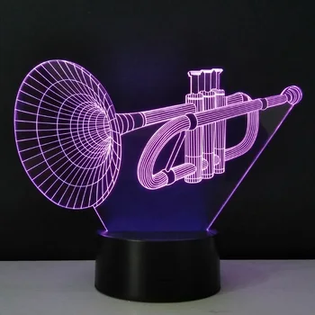 Stereo 3D Nočné Osvetlenie trompet Stolná Lampa LED Svietiace Lampe Novinka Domácnosti Svetlá Energeticky Úsporné USB Tvorivé Gadget Remeslá