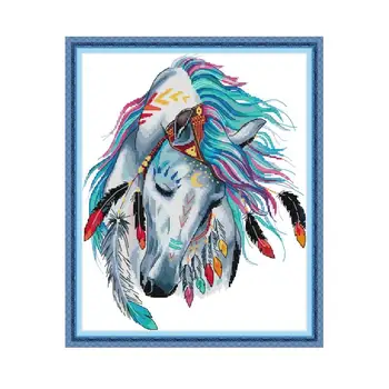 Rainbow Kôň Čínsky Cross Stitch Súpravy Predaj Aida 14CT Potlačené Tkaniny, 11CT HOBBY Ručné Výšivky, Výšivky Súpravy Domova