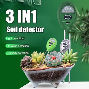 3in1 Pôdy, Vody, Vlhkosti, PH Meter Kyslosť Vlhkosť Vlhkosť/Svetlo/pH Test Na Slnku Záhradné Rastliny Kvety Vlhké Tester