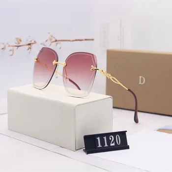 2020 nové slnečné okuliare dámy módne slnečné okuliare značky dizajnér slnečné Okuliare gradient farba transparentná šošovky dámy kovové čipky fram
