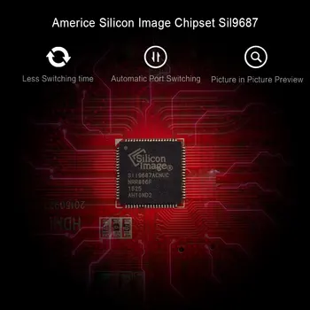 Tomsenn 4K x 2K 4 Port High Speed HDMI Prepínač 4x1 s Picture-In-Picture (PiP) Funkcia a IR Bezdrôtové Diaľkové Ovládanie