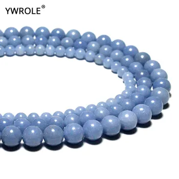 AAA+ Prírodné Modré Angelite Kolo Kameň Korálky Pre šperky, Takže 6/8/10 MM DIY Náramok, Náhrdelník Strand 15.5