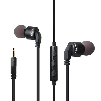Awei In-ear Vodič Ovládať Slúchadlá s Mikrofónom Pre iPhone, iPad, Galaxy, Huawei, Xiao, LG, HTC a Iné Smartphony(Black)