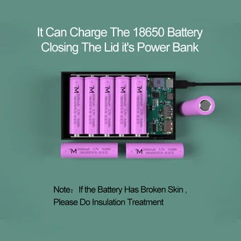 5*18650 Power Bank Prípade Podpory Rýchlo a Bezdrôtová Nabíjačka Odnímateľný 18650 batérie, Držiak na Nabíjanie Box Poplatok QC 3.0 PD DIY Shell