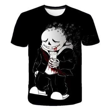 Topy, šaty pre dievčatá, deti, oblečenie pre chlapcov Undertale Tričko skull T-shirt 3D Tlač kawaii harajuku bežné Krátke Rukáv Tričko