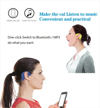 DDJ 2 v 1, Bluetooth Kostné Vedenie Slúchadlá na MP3 Prehrávač Basy IPX8/IP55 Nepremokavé Bezdrôtové Slúchadlá s Pamäťou pre Xiao