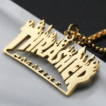 Muž náhrdelník reťaz na krku pre mužov list prívesky z nehrdzavejúcej ocele darčeky pre mužov príslušenstvo hip hop zlata reťazca náhrdelník