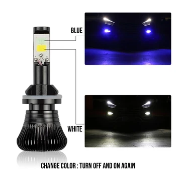 OKEEN 2x 12V Super Svetlé Auto LED Hmlové Svetlo Žiarovky H1 H3 H7 H11 H8 Dual Farba v Jednom Svetla 6000k Biela 3000k Žltá Modrá Hmla Lampa