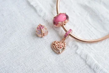 2019 Jeseň Nové Ružové Murano skla Kúzlo Korálky fit Pôvodné pandora Náramky Ženy DIY Šperky