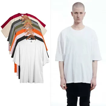 2018 nové značky hip-hop tuhé t-shirt nadrozmerná Rozšírené hip hop tričko Bavlna plus veľkosť streewear tričko hiphop Swag