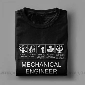 Strojárstvo T Shirt Mužov Bavlna Bežné T-Shirt O Krk Auto Opraviť Inžinier Tee Tričko Krátky Rukáv Oblečenie