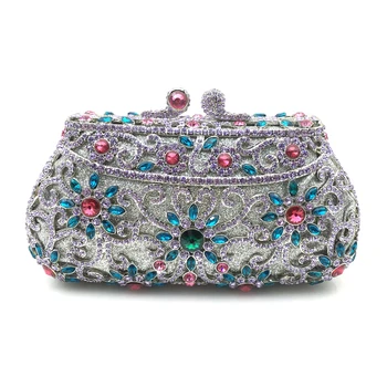 Luxusný dizajn, elegantné svadobné svadobné party peňaženky ženy diamanty spojok drahokamu taška spojku kryštálom