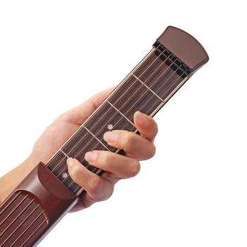 Ammoon Prenosné Vreckové Akustická Gitara Praxi Nástroj Gadget Akord Tréner 6 String 6 Pražec Model Rosewood Hmatník póry Dreva