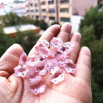 2019 Nové Ružové Snowflake Korálky 100ks/veľa v 2 diery Rez&Tvárou 14 mm K9 Crystal Opony & Luster Korálky Pre Diy Príslušenstvo